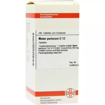 MATER PERLARUM D 12 comprimidos, 200 uds