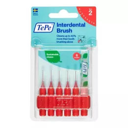 TEPE Cepillo interdental Original 0,5 mm ISO 2 rojos, 6 pzs