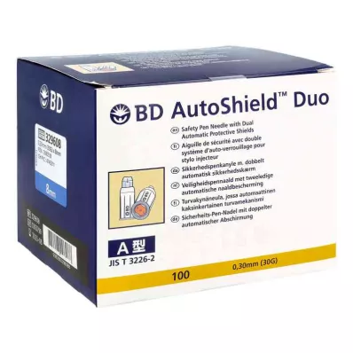 BD AUTOSHIELD Agujas de seguridad Duo de 8 mm, 100 unidades