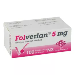 FOLVERLAN 5 mg comprimidos, 100 uds