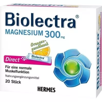 BIOLECTRA Magnesio 300 mg Direct Orange Sticks, 20 uds