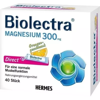 BIOLECTRA Magnesio 300 mg Direct Orange Sticks, 40 uds