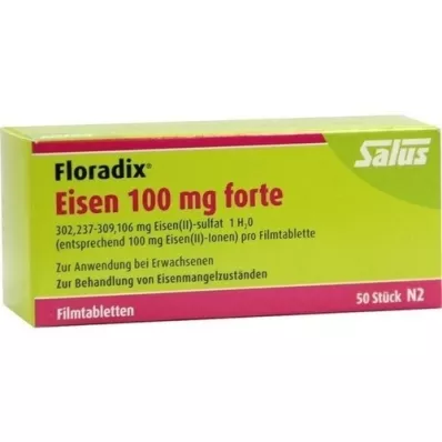 FLORADIX Hierro 100 mg forte comprimidos recubiertos con película, 50 uds