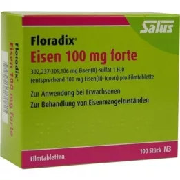 FLORADIX Hierro 100 mg forte comprimidos recubiertos con película, 100 uds
