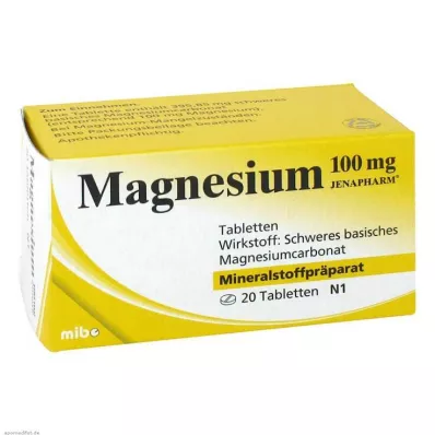 Magnesio 100 mg tabletas de Jenapharm, 20 piezas