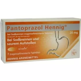 PANTOPRAZOL Hennig b.Sodbrennen 20 mg msr.Tabl., 7 uds