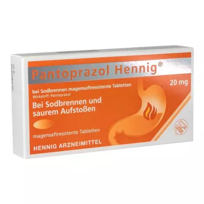 Pantoprazol Hennig b. Acidez estomacal 20 mg comprimidos gastrorresistentes, 7 piezas