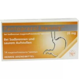PANTOPRAZOL Hennig b.Sodbrennen 20 mg msr.Tabl., 14 uds