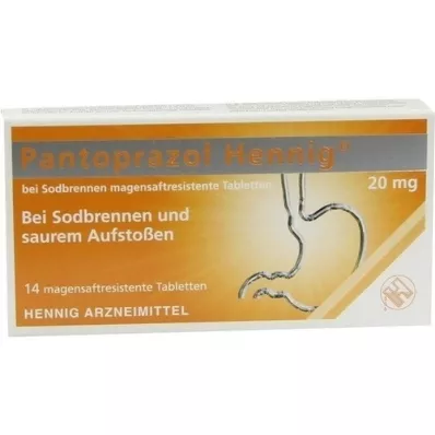 PANTOPRAZOL Hennig b.Sodbrennen 20 mg msr.Tabl., 14 uds