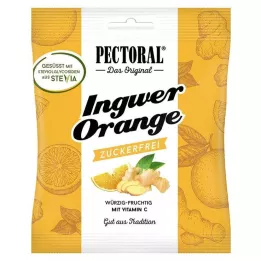 PECTORAL Caramelos de jengibre y naranja sin azúcar, 60 g