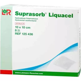 SUPRASORB Liquacel hydroakt.Faserverb.10x10 cm, 8 uds