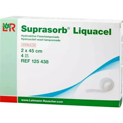 SUPRASORB Liquacel hydroakt.Faserverb.2x45 cm, 4 uds