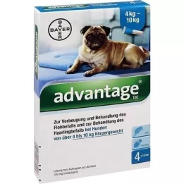 ADVANTAGE 100 solución para perros de 4-10 kg, 4 uds