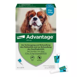 ADVANTAGE 100 solución para perros de 4-10 kg, 4 uds