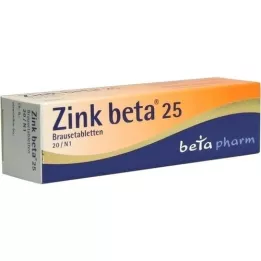 ZINK BETA 25 comprimidos efervescentes, 20 uds