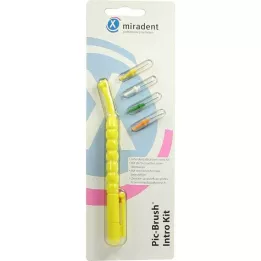 PIC BRUSH Intro Kit amarillo 1 mango+4 pinceles, 1 p