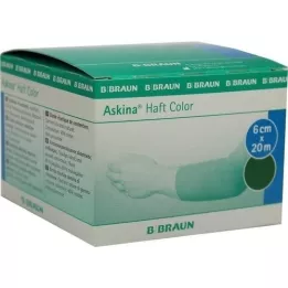 ASKINA Venda adhesiva color 6 cmx20 m verde, 1 ud