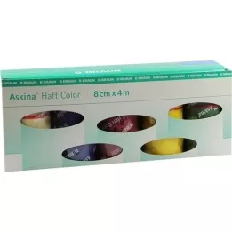 ASKINA Caja surtida de vendas adhesivas de colores, 10 unidades