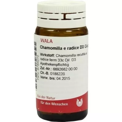 CHAMOMILLA E radice D 3 glóbulos, 20 g