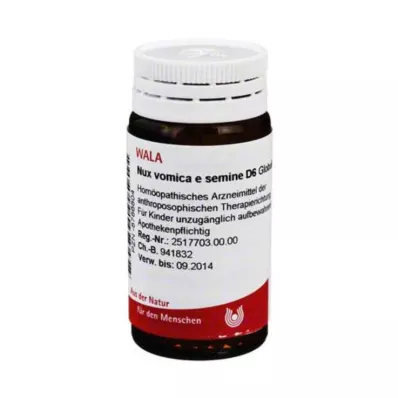 Nux vomica e semine D 6 glóbulos, 20 g