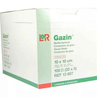 GAZIN Gasa comp.10x10 cm estéril 12x grande, 20X5 uds