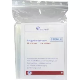 SAUGKOMPRESSEN estéril 10x10 cm, 5X1 ud