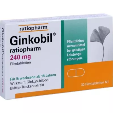 GINKOBIL-ratiopharm 240 mg comprimidos recubiertos con película, 30 uds