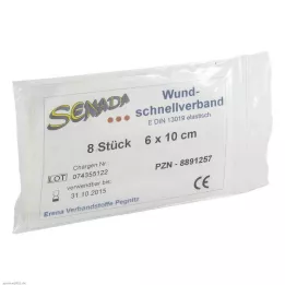 SENADA Apósito rápido 6x10 cm, 8 uds