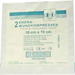 ERENA Compresas de vellón estériles 10x10 cm, 2 uds