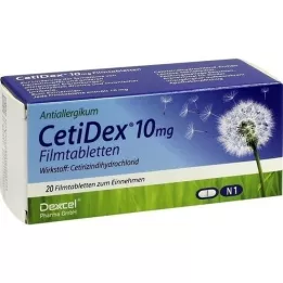 CETIDEX 10 mg comprimidos recubiertos con película, 20 uds