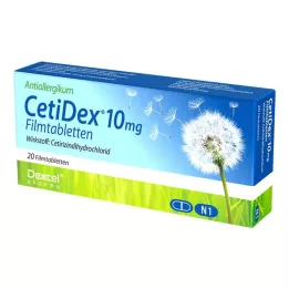 CETIDEX 10 mg comprimidos recubiertos con película, 20 uds