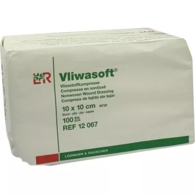 VLIWASOFT Compresas no tejidas 10x10 cm no estériles 6l., 100 uds