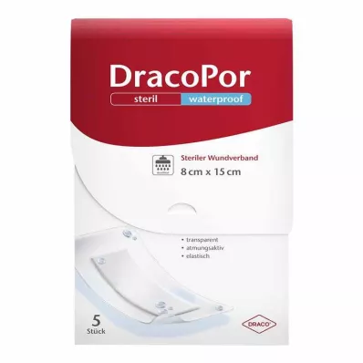 DRACOPOR apósito impermeable 8x15 cm estéril, 5 uds