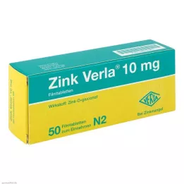 ZINK VERLA 10 mg comprimidos recubiertos con película, 50 uds