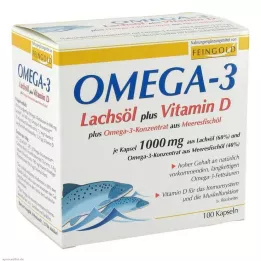 OMEGA-3 LACHSÖL más Vit.D más Omega-3 conc.cps., 100 uds