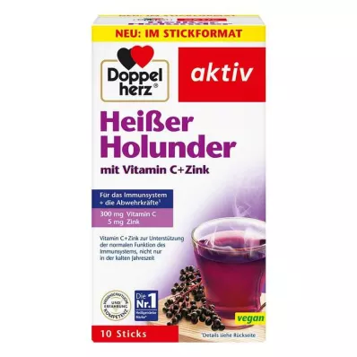 Doppelherz Hot Elderberry con vitamina C + gránulos de zinc, 10 st