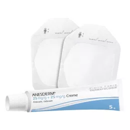 ANESDERM 25 mg/g + 25 mg/g crema + 2 parches, 5 g