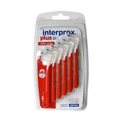 INTERPROX más mini cepillo interdental cónico rojo, 6 piezas