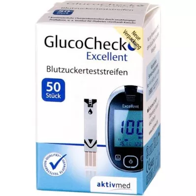 GLUCOCHECK Excelentes tiras reactivas, 50 unidades