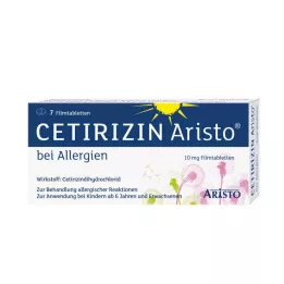 Cetirizina Aristo para alergias 10 mg comprimidos recubiertos con película, 7 piezas