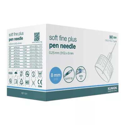 Cánulas Klinion Soft fine plus 8mm 31G 0,25mm, 110 piezas