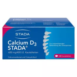 CALCIUM D3 STADA 600 mg/400 U.I. Comprimidos masticables, 120 uds