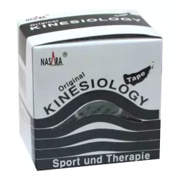 NASARA Cinta kinesiológica 5 cmx5 m negra, 1 ud