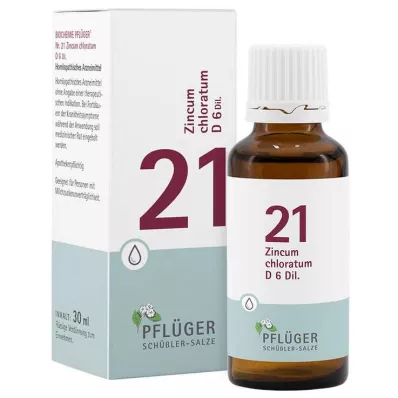 Bioquímica Pflueger 21 Zincum chloratum D 6 gotas, 30 ml