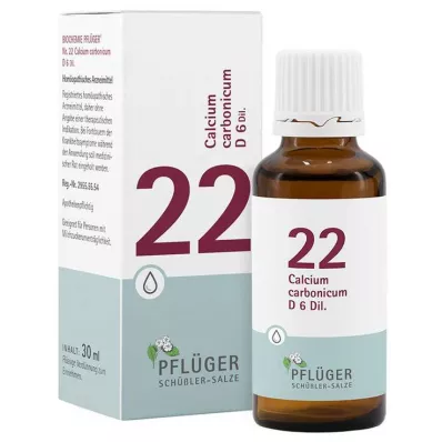 Bioquímica Pflueger 22 Calcio carbonicum D 6 gotas, 30 ml Bioquímica Pflueger 22 Calcio carbonicum D 6 gotas, 30 ml