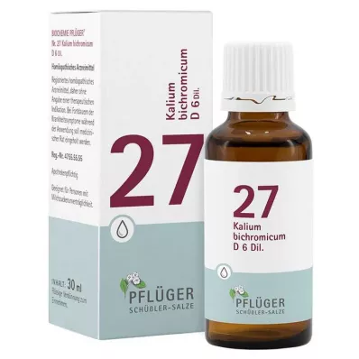 Bioquímica Pflueger 27 Kalium bichromicum D 6 gotas, 30 ml