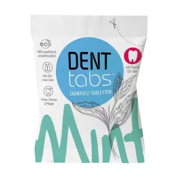 DENTTABS Pastillas de cepillo de dientes stevia-menta con flúor, 125 uds