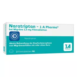 NARATRIPTAN-1A Pharma para la migraña 2,5 mg comprimidos recubiertos con película, 2 uds