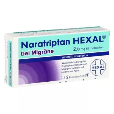 NARATRIPTAN HEXAL para migraña 2,5 mg comprimidos recubiertos con película, 2 uds
