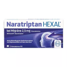 NARATRIPTAN HEXAL para migraña 2,5 mg comprimidos recubiertos con película, 2 uds